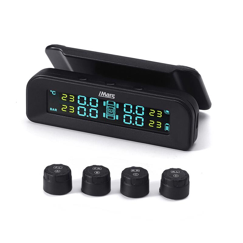 T260 Solar Tire Pressure Monitor System Real-time Tester LCD Screen 4 EXternal Sensors Auto Power On Off