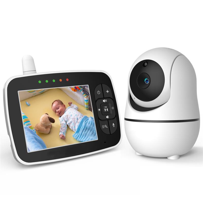 Baby monitor with camera 2.4Ghz 3.5-inch LCD digital screen and night vision camera,Dual-intercom function sound activate Black