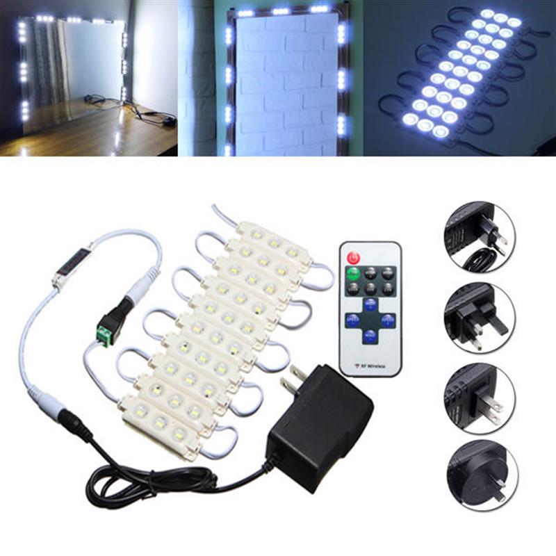 1.5M SMD5630 Waterproof White LED Module Strip Light Kit Mirror Signage Lamp + Adapter DC12V EU Plug