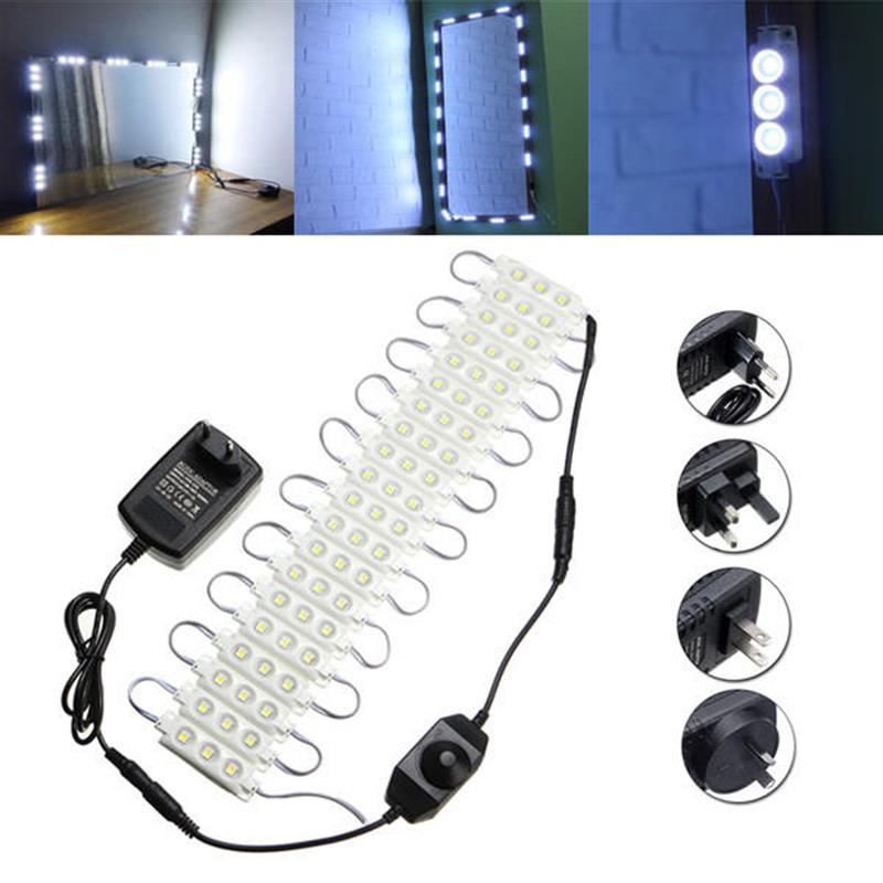 3M SMD5050 Waterproof White LED Module Strip Light Kit Mirror Signage Makeup Lamp + Adapter DC12V AU Plug