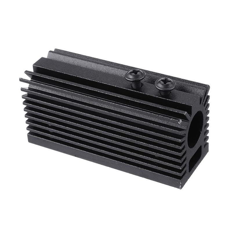 58x22x27mm Black 12mm Aluminum Heat Sink Groove Fixed Radiator Seat Cooling Heat Sink for 12mm Laser Diode Module