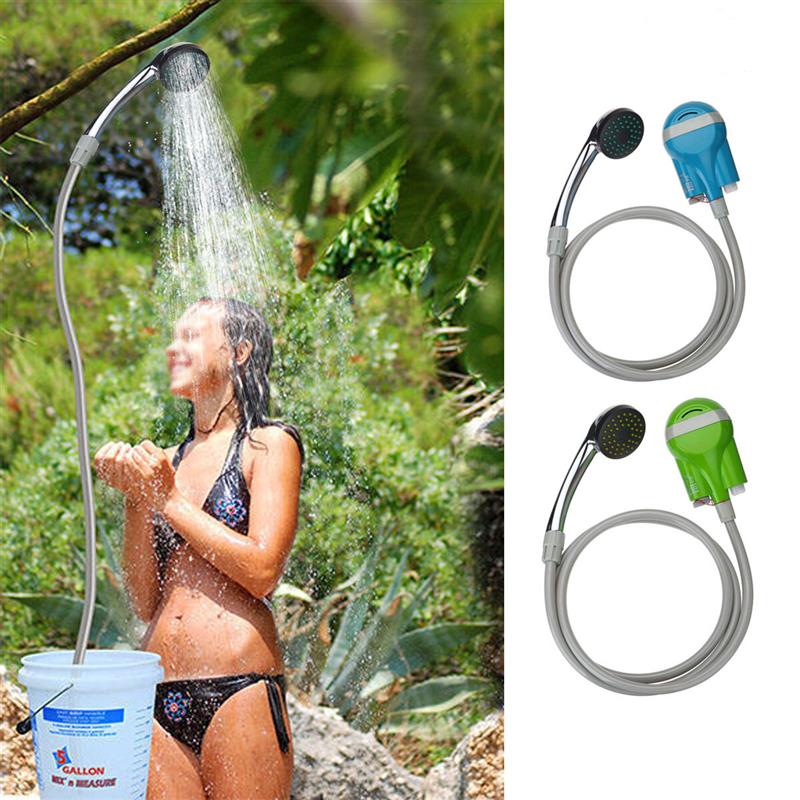 IPRee Portable Shower Water Pump USB Rechargeable Nozzle Handheld Water Spary Shower Faucet Camping Caravan Travel Outdoor Kit Blue