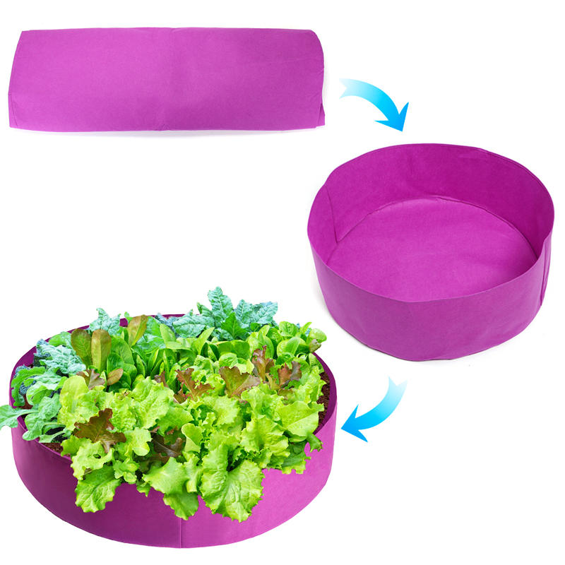 Growing Bag Organic Compost Box Eco-Friendly Compost Storage Round Planting Container for  Home Garden Vegetable Strawberry Potato Planting Grow Bag Purple L