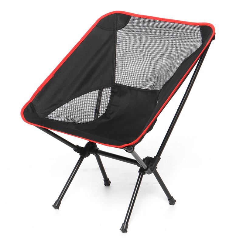 ZANLURE Portable Folding Fishing Chair Outdoor Foldable Camping Chair Collapsible Beach Chair Black