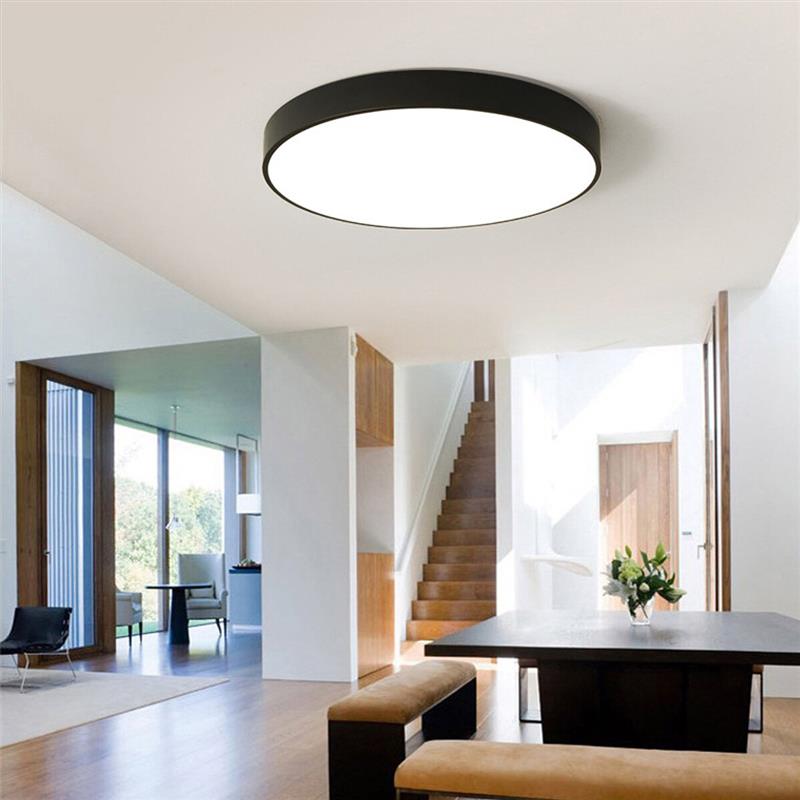 18W/30W/36W LED Ceiling Light Ultra Thin Flush Mount Kitchen Round Home Fixture Black 26cm