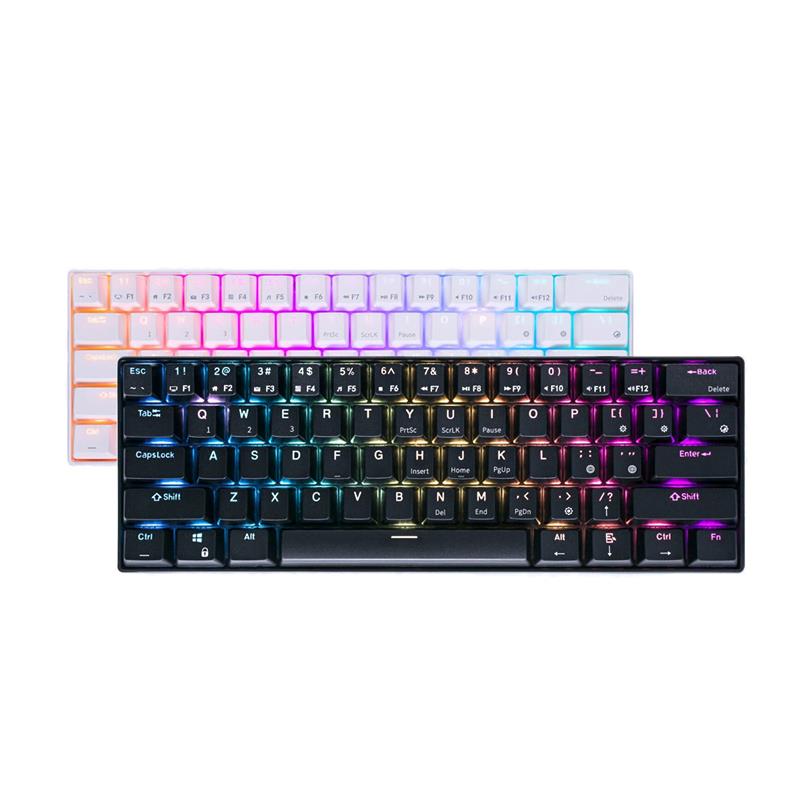 Royal Kludge RK61 Triple Mode Mechanical Keyboard 2.4Ghz Wireless/Bluetooth/Wired 61 Keys RGB Hot Swappable Gaming Keyboard With Software For Mac/Win Brown Switch Black
