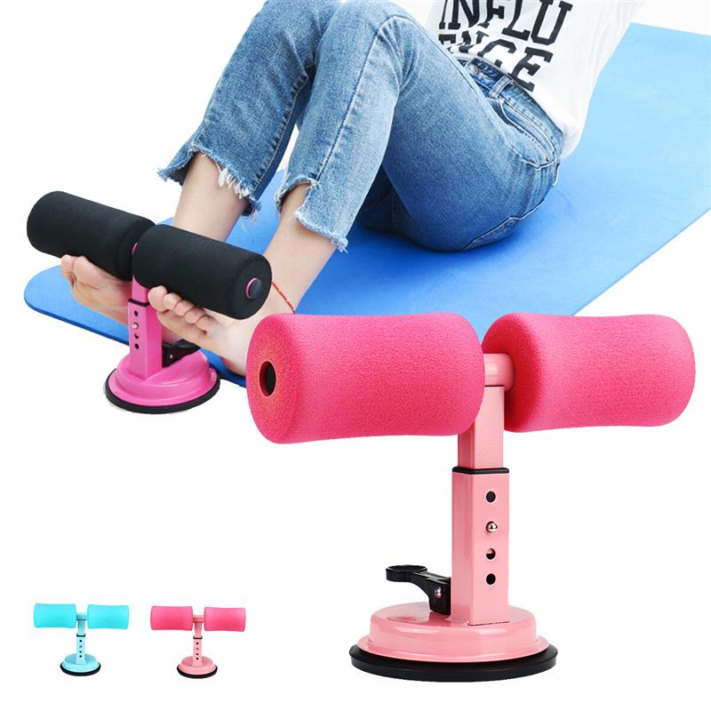 Adjustable Sit Up Assistant Bars Abdominal Core Fitness Workout Stand Portable Situp Suction Home Gym Exercise Tools Pink