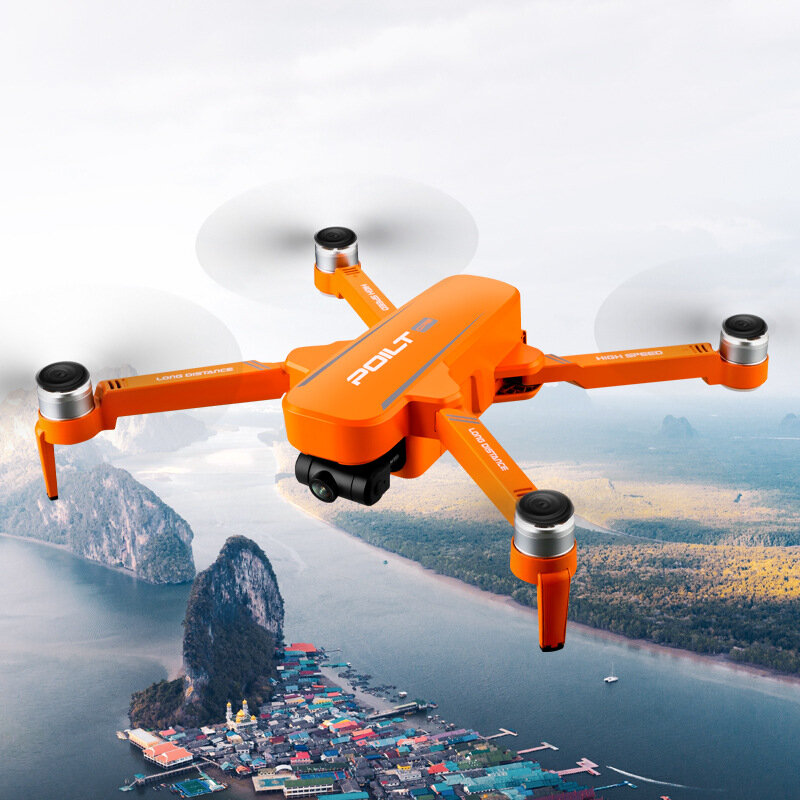 JJRC X17 GPS 5G WiFi FPV with 6K ESC HD Camera 2-Axis Gimbal Optical Flow Positioning Brushless Foldable RC Drone Quadcopter RTF Orange One Battery