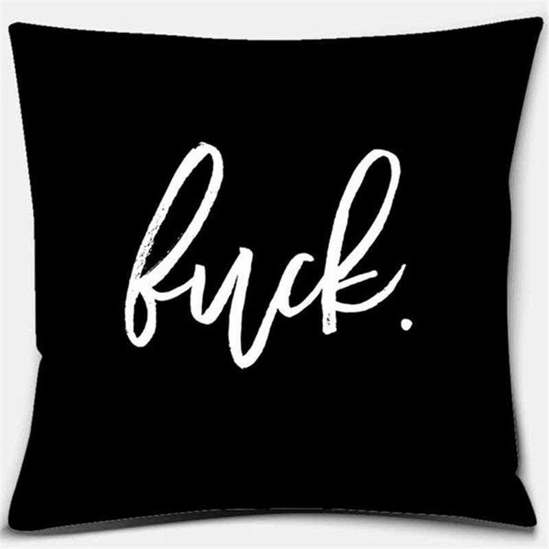 45 x 45cm Cool Black Linen Throw Pillow Couch Case Home Sofa Cushion Cover Phrases Pillowcases Type1