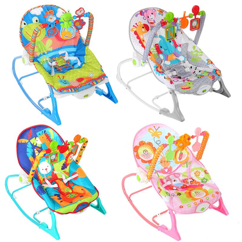 Multifunctional Lightweight Baby Cradling Chair Music Vibration Infant-to-Toddler Rocking Chair Blue