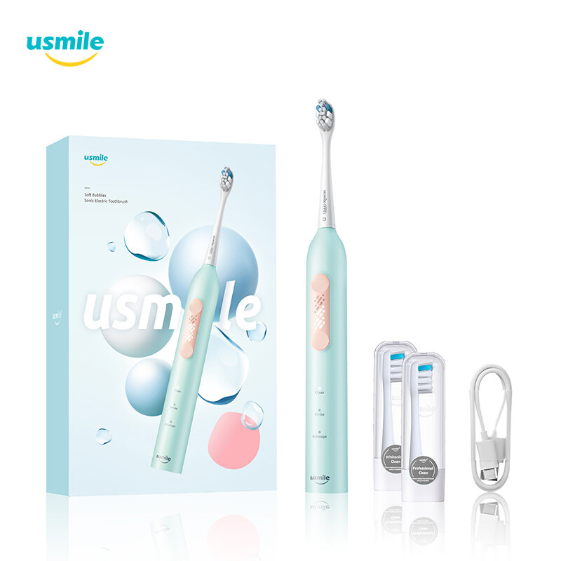 Usmile P4 Soft Bubbles Sonic Electric Toothbrush USB Fast Rechargeable IPX7 Waterproof Smart Tooth Brush For Sensitive Gum Blue
