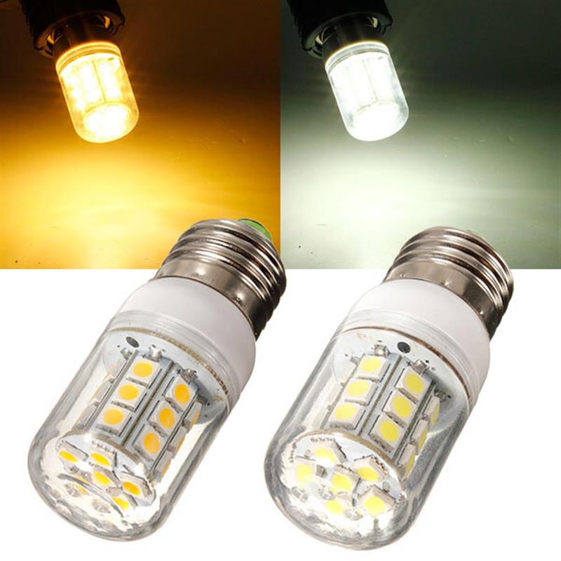 E27 LED Bulb 4.5W 27 SMD 5050 AC 220V White/Warm White Corn Light Warm White
