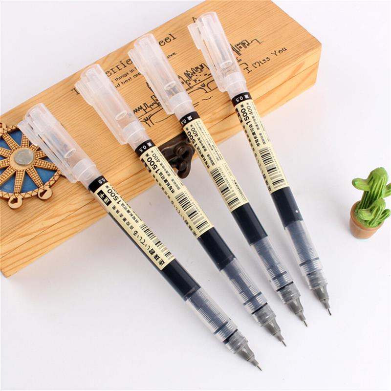 Dianshi 904 1Pcs Gel Pen Set 0.5mm Simple Large Capacity Quick Drying Pen Black/Blue Transparent Holder Netural Pen Set Black