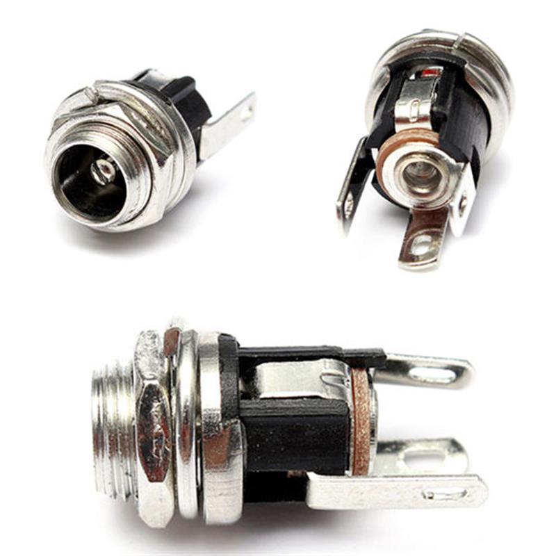 5.5mm X 2.1mm DC Power Supply Metal Jack Audio Socket With Nut And Washer