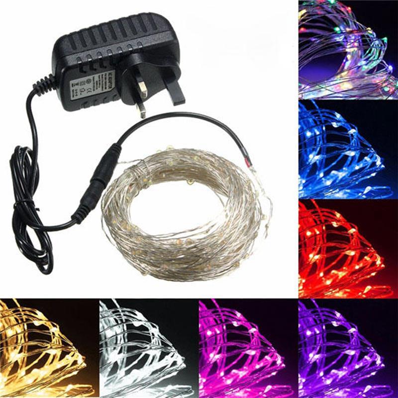 20M LED Silver Wire Fairy String Light Christmas Wedding Party Lamp 12V Multicolor