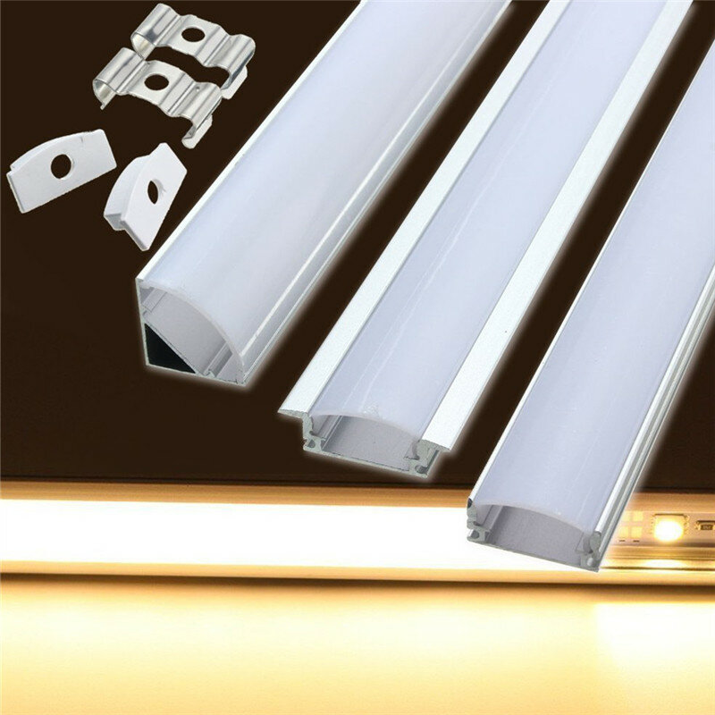 50cm U/YW/V-Style Aluminum Extrusions Channel Holder For LED Strip Bar Under Cabinet Light C