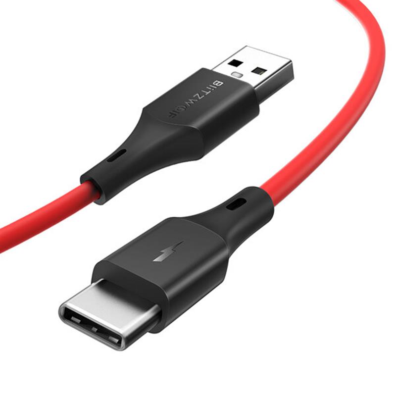 BlitzWolf BW-TC15 QC3.0 3A USB Type-C Cable Fast Charging Data Sync Transfer Cord Line 6ft/1.8m For Samsung Galaxy Note 20 Huawei P40 Mi10 OnePlus 8 Red