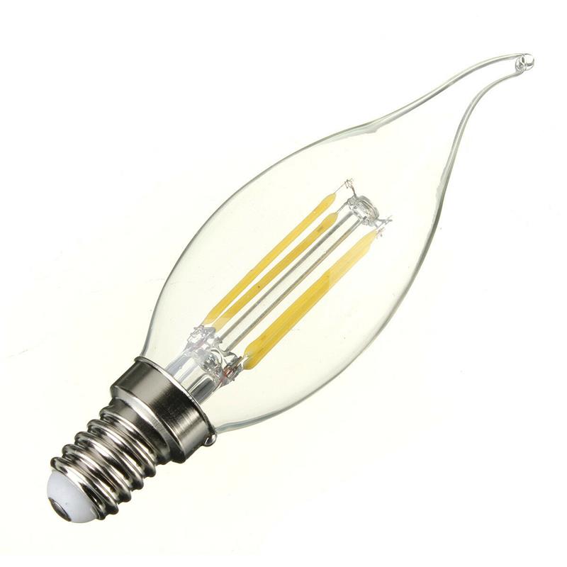 KINGSO E12 4W 110V LED Vintage Edison Incandescent Bulb Energy Saving Candle Shape Light Bulb Warm Light